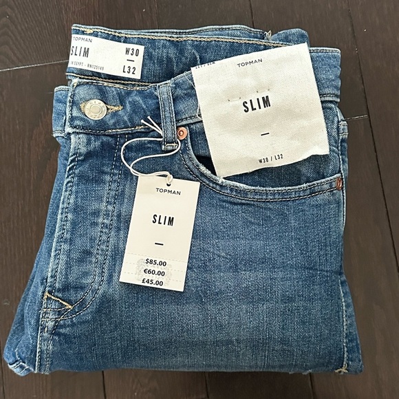 BNWT Topman Slim Fit Distressed Denim Men’s Jeans W30 L32 - Picture 2 of 8